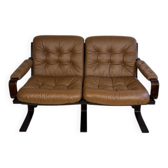 Vintage leather 2-seater sofa