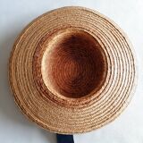 Ribbon and braided straw boater hat
