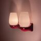 Pair of vintage Italian Greggio Space Age wall lights 60/70 opalines Made