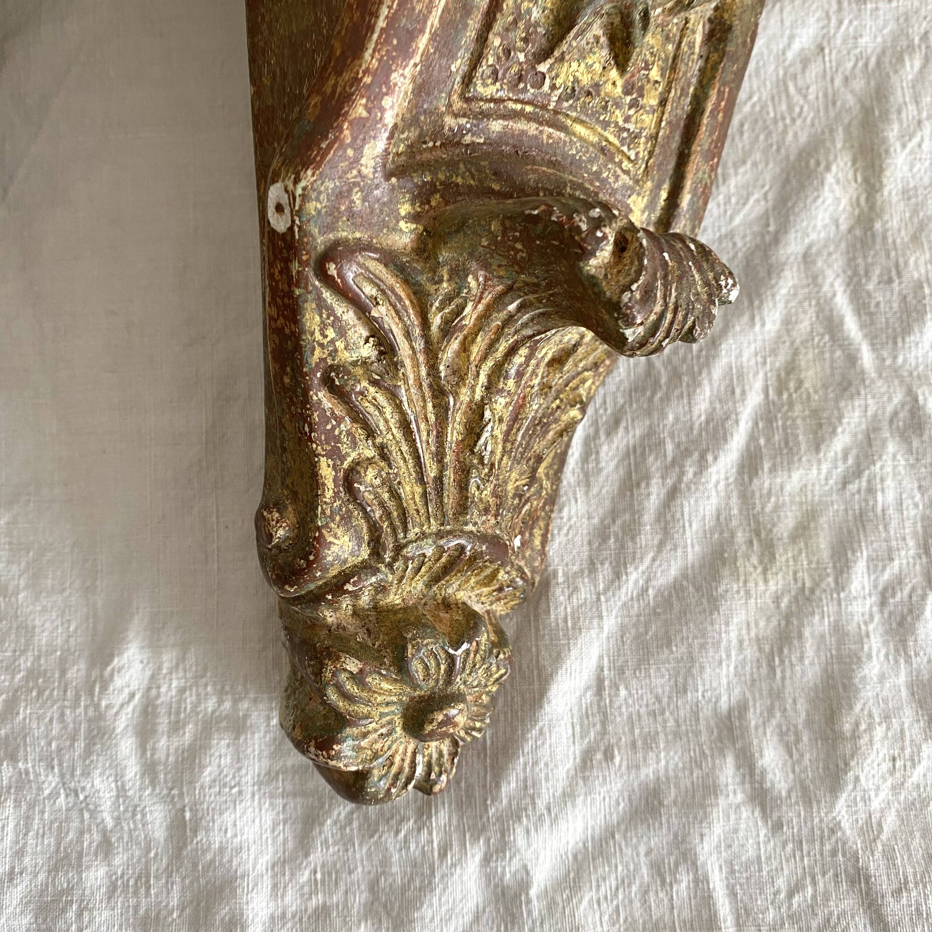 Baroque plaster corner consoles