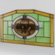 Art Deco Stained Glass Panel Depicting Early Football Scene, Belgium ca. 19