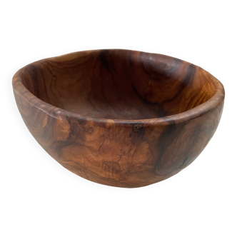 Wooden freeform salad bowl