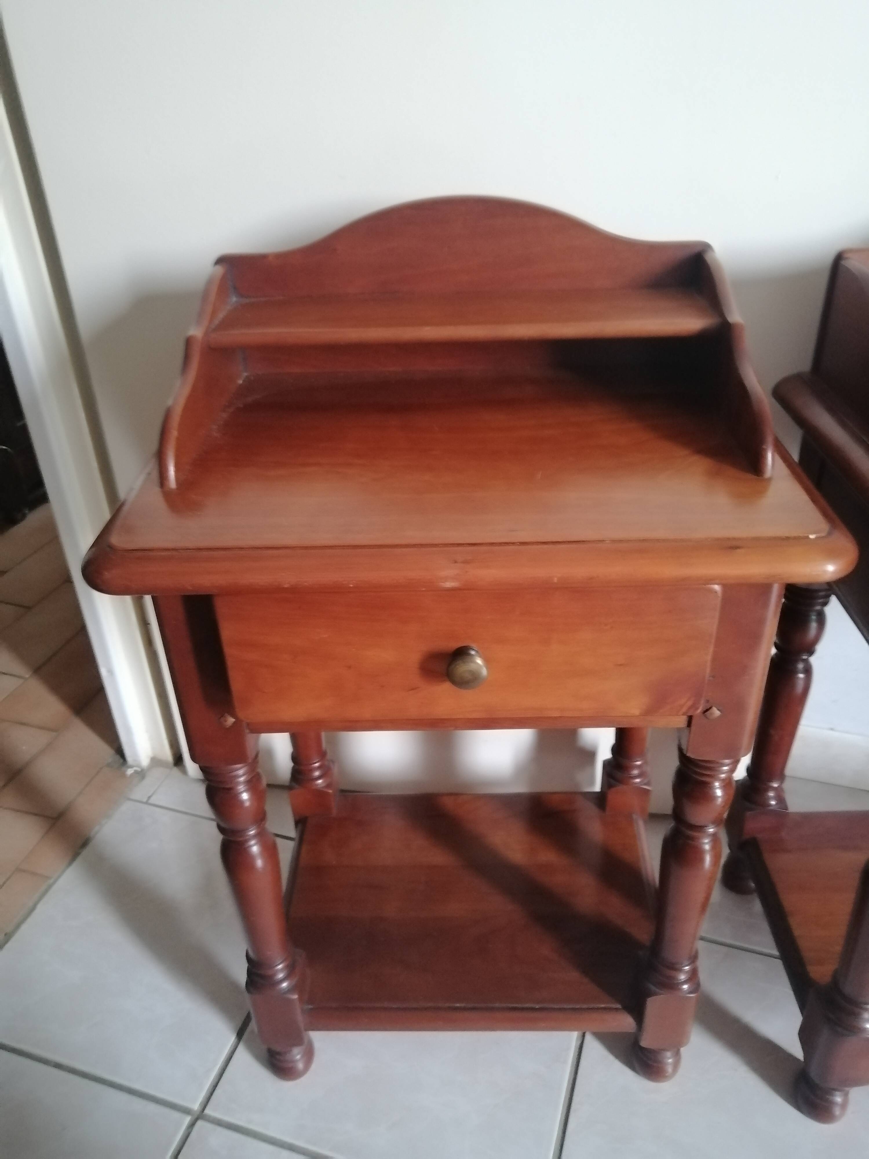 Pair of cherry wood bedside tables