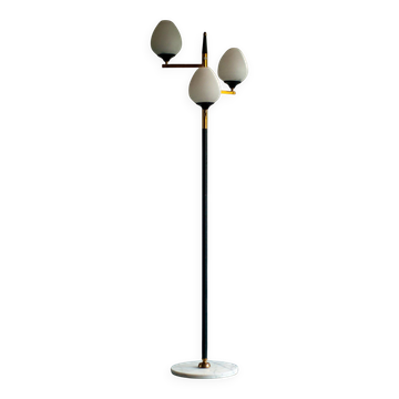 Arredoluce floor lamp in polished brass and Carrara marble, 1960s