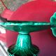 Fruit bowl / compote dish in green earthenware