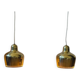 Ensemble de 2 suspensions Golden Bell originaux des années 50 par Alvar Aalto pour Louis Poulsen.