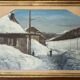 Ancient painting - Village under the snow - Montgenèvre - Hautes Alpes
