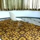 Modernist op-art rug with abstract graphic pattern by Magura, Germany 1960s
