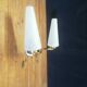 Double wall sconce in brass, porcelain and speckled glass 1950