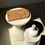 Rounded rectangular monoxyl teak cutting or presentation board L:34