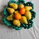 Vintage fruit basket in braided ceramic