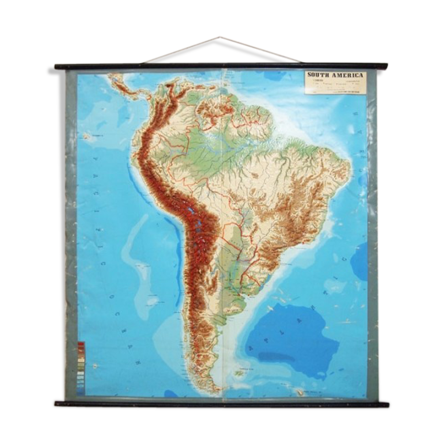 Relief of South America map