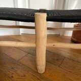 Moroccan wood and rope bench