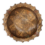 Ancien plat modelé d'art populaire Ideqqi Grande Kabylie