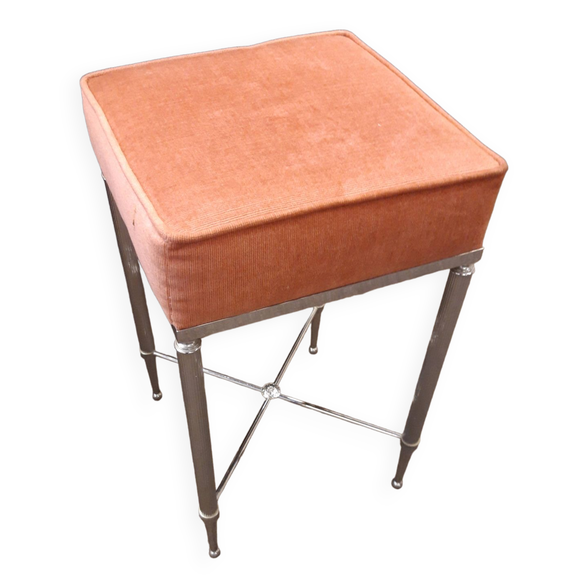 Metal stool with fabric seat