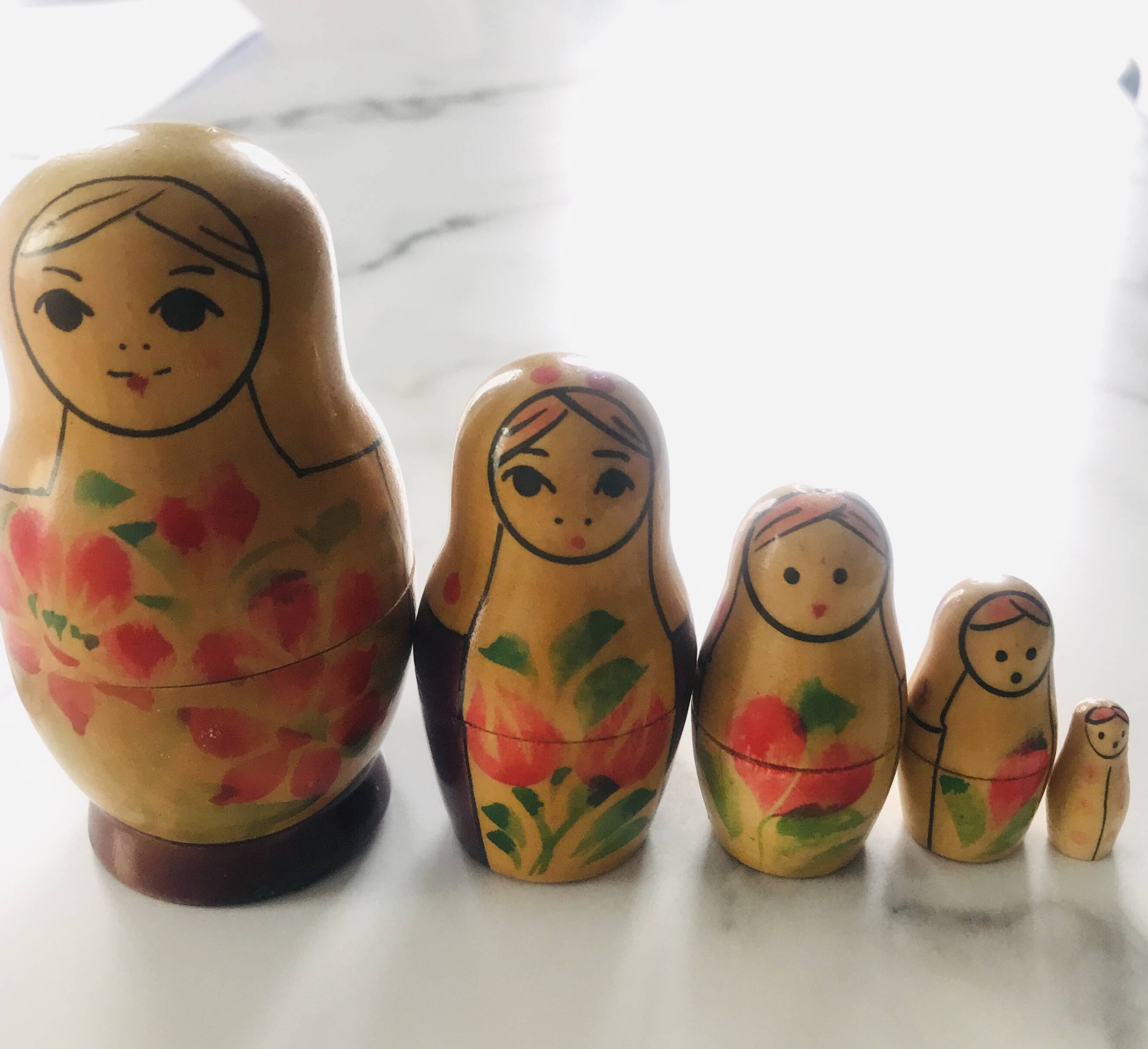 Traditional vintage Russian dolls or Matryoshkas