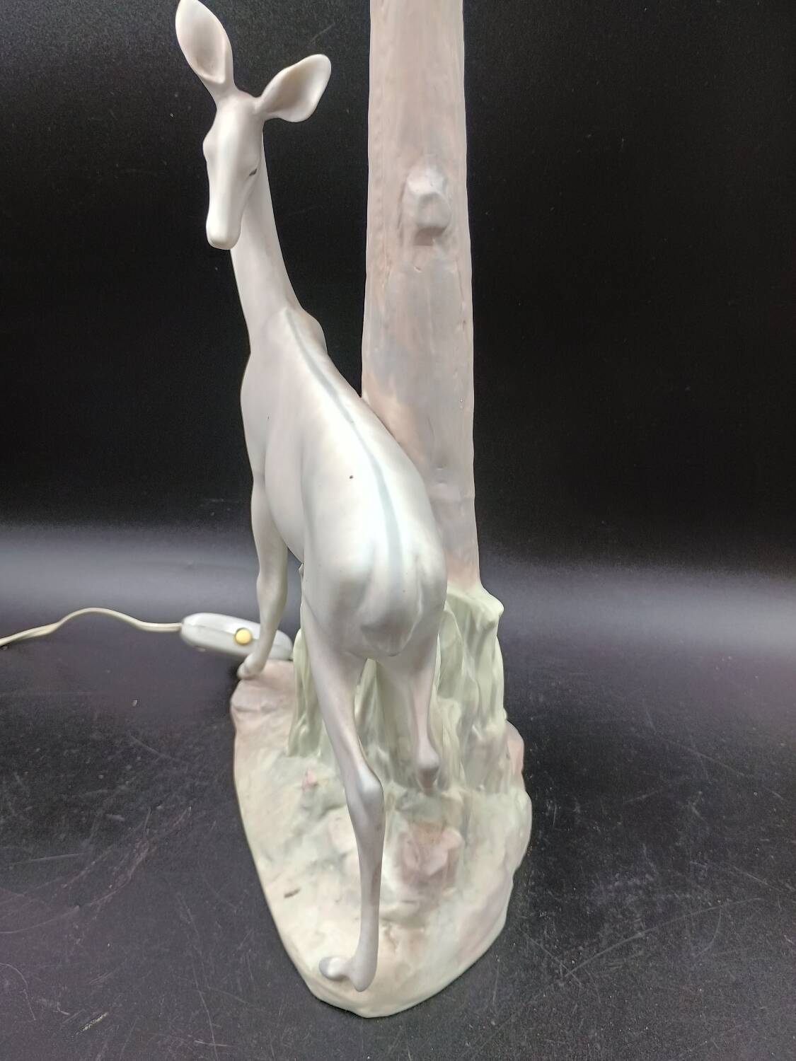VERY RARE Biche LLADRO Spain Porcelain Table Lamp circa 1970