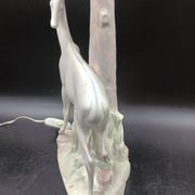 VERY RARE Biche LLADRO Spain Porcelain Table Lamp circa 1970