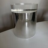 Silver metal and plexiglass ice bucket 1970 Space Age