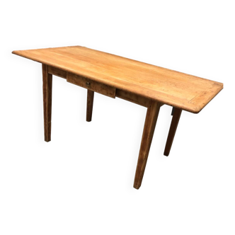 Old brasserie table with oak top