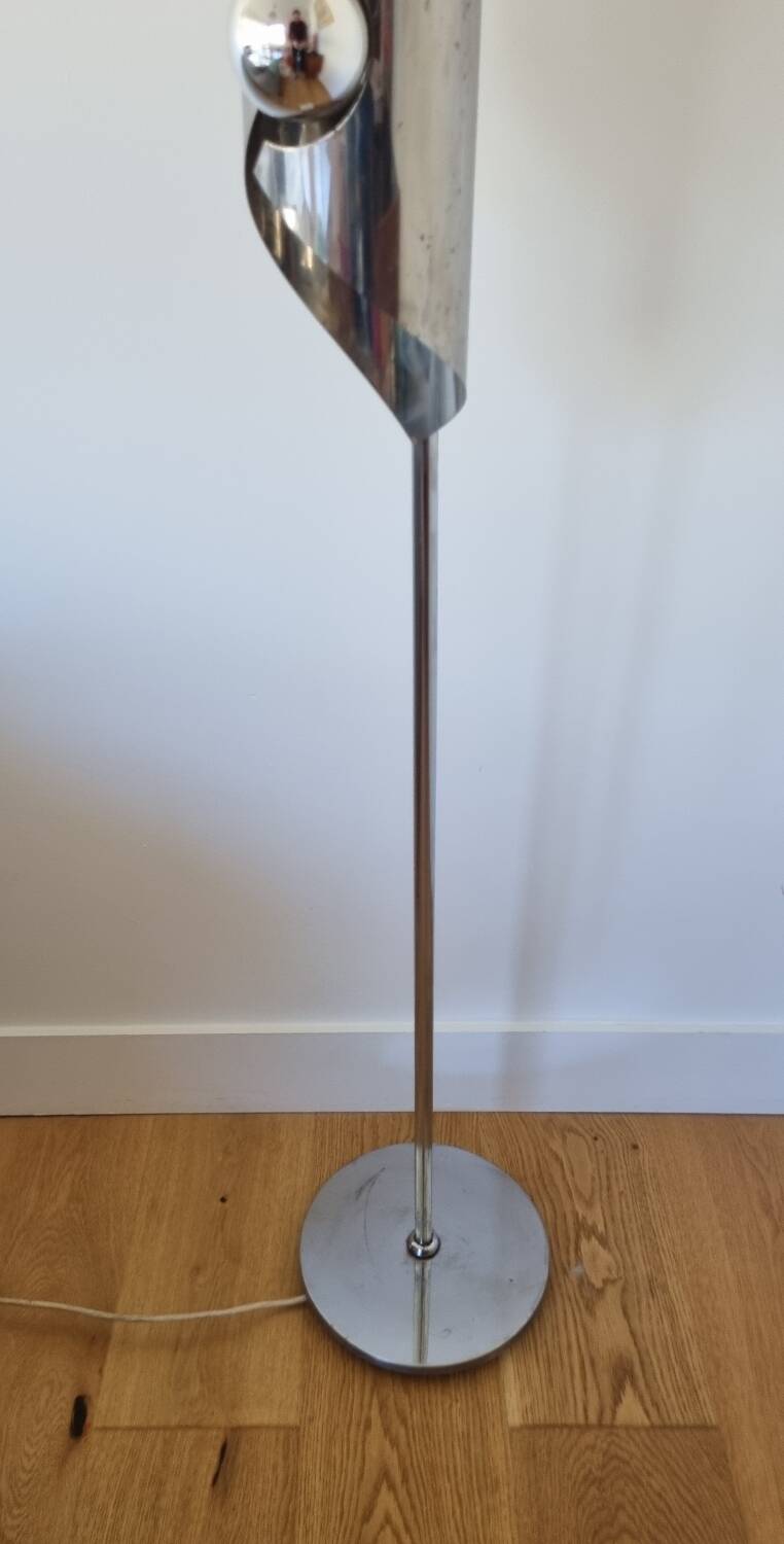 Space Age stainless steel floor lamp