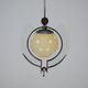 1930s Italian Art Deco Pendant Light with Etched Glass and Amber Globe