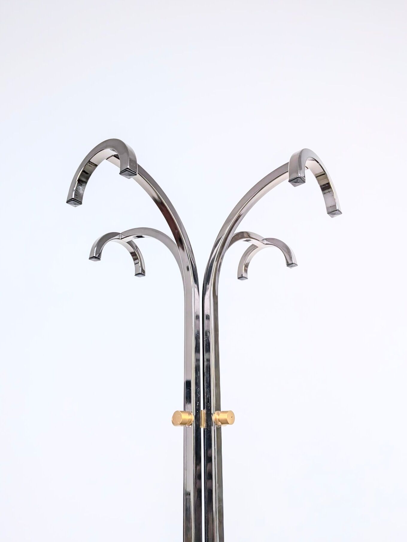 Italian design coat rack (H170) – travertine base & gunmetal chrome