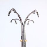 Italian design coat rack (H170) – travertine base & gunmetal chrome