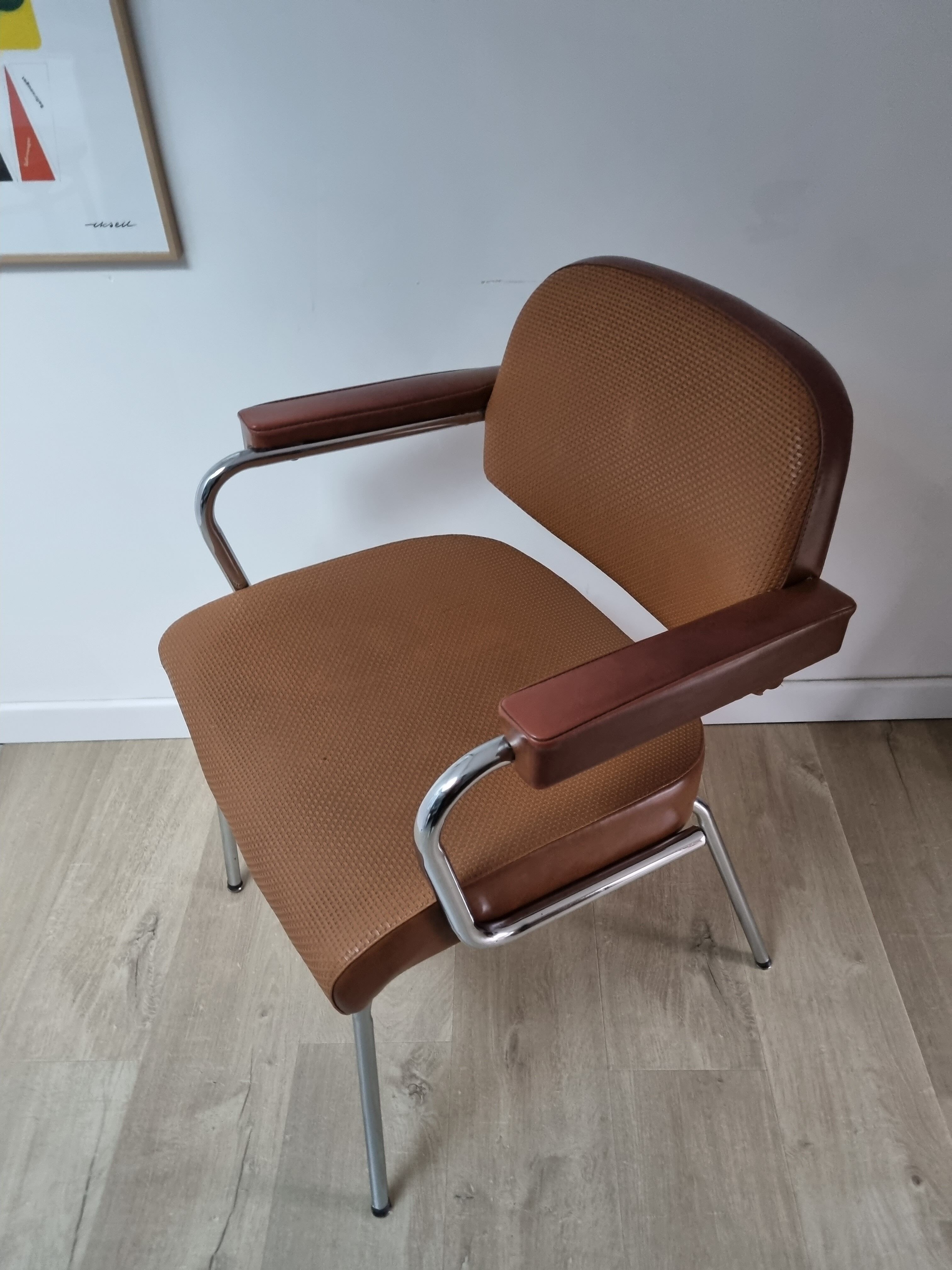 Vintage two-tone skai armchair