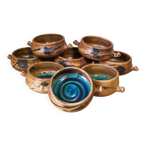 Lot de 8 caquelons en - poterie