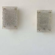 Pair of vintage sconces, molded frosted glass, Murano Italy 1970