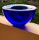 Royal blue crystal candlestick by Kosta Boda by Anna Ehrner, 1990s.