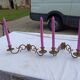 Pair of Bronze Candlesticks with 2 Arms of Lights