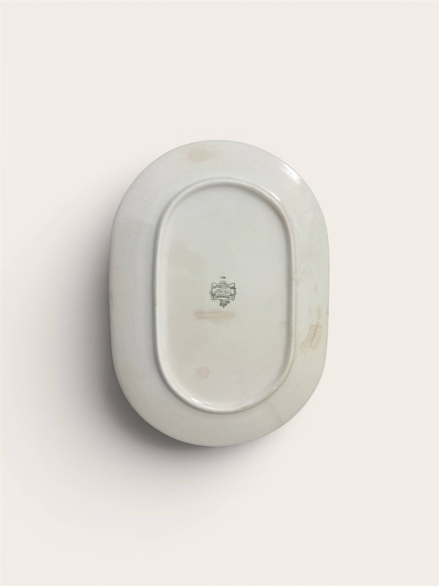 Vintage Pagnossin ceramic/glass plateau, oval, Italy.