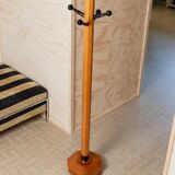 Orange wood Memphis-style Pencil Coat Rack, XL vintage 1980s, Italy by Artema