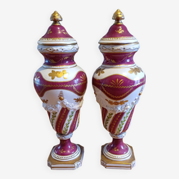 Pair of 19th paris porcelain vases