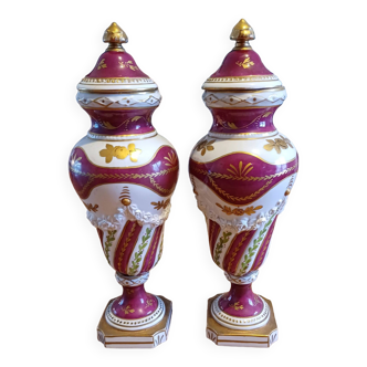 Pair of 19th paris porcelain vases