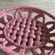 Vintage pink woven ceramic fruit basket