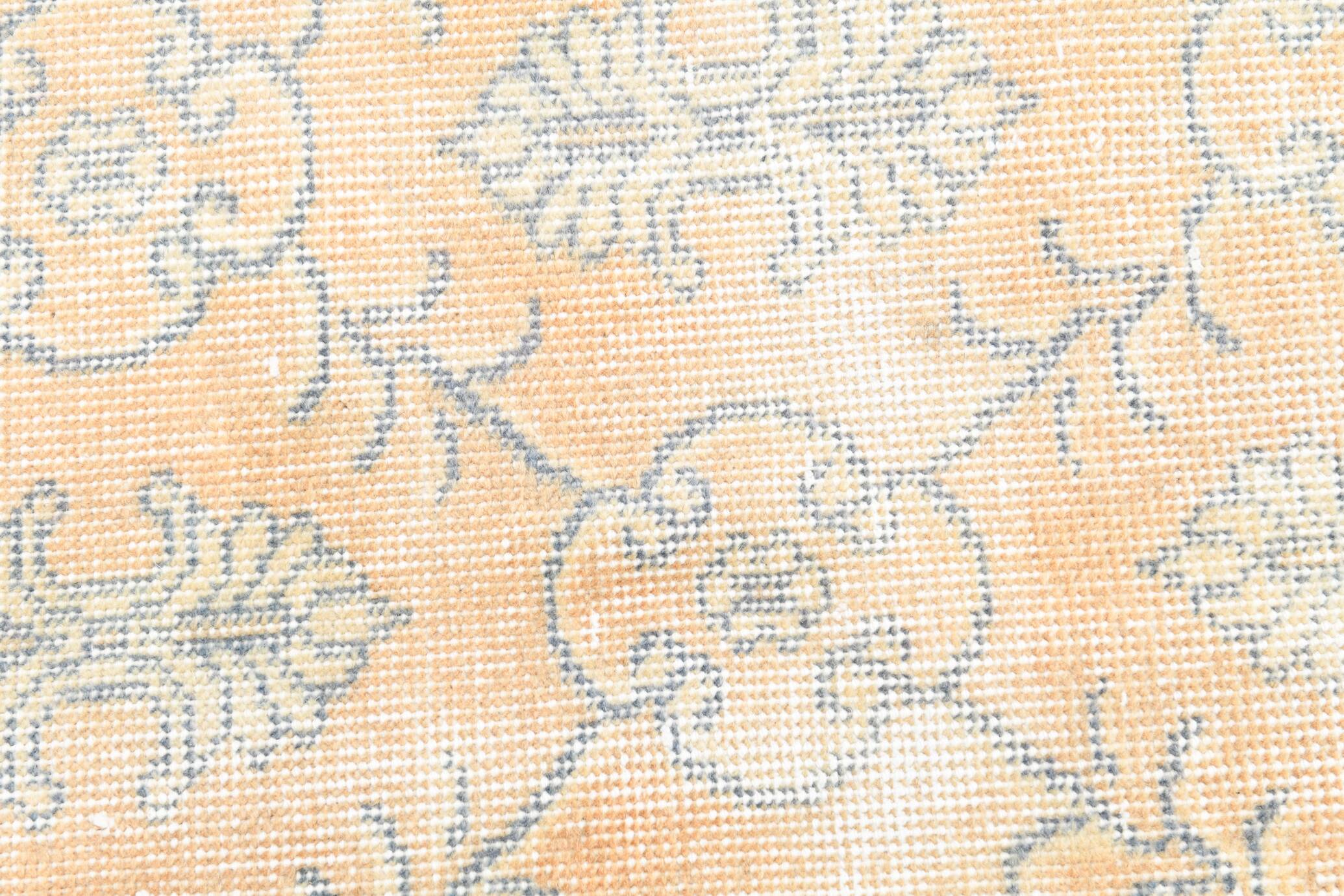 5x8 Shades Of Pale Orange Classic Turkish Vintage Rug, 140x238Cm SK 2296