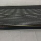 Table basse Pierre Vandel verre motif cannage noir