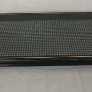 Table basse Pierre Vandel verre motif cannage noir
