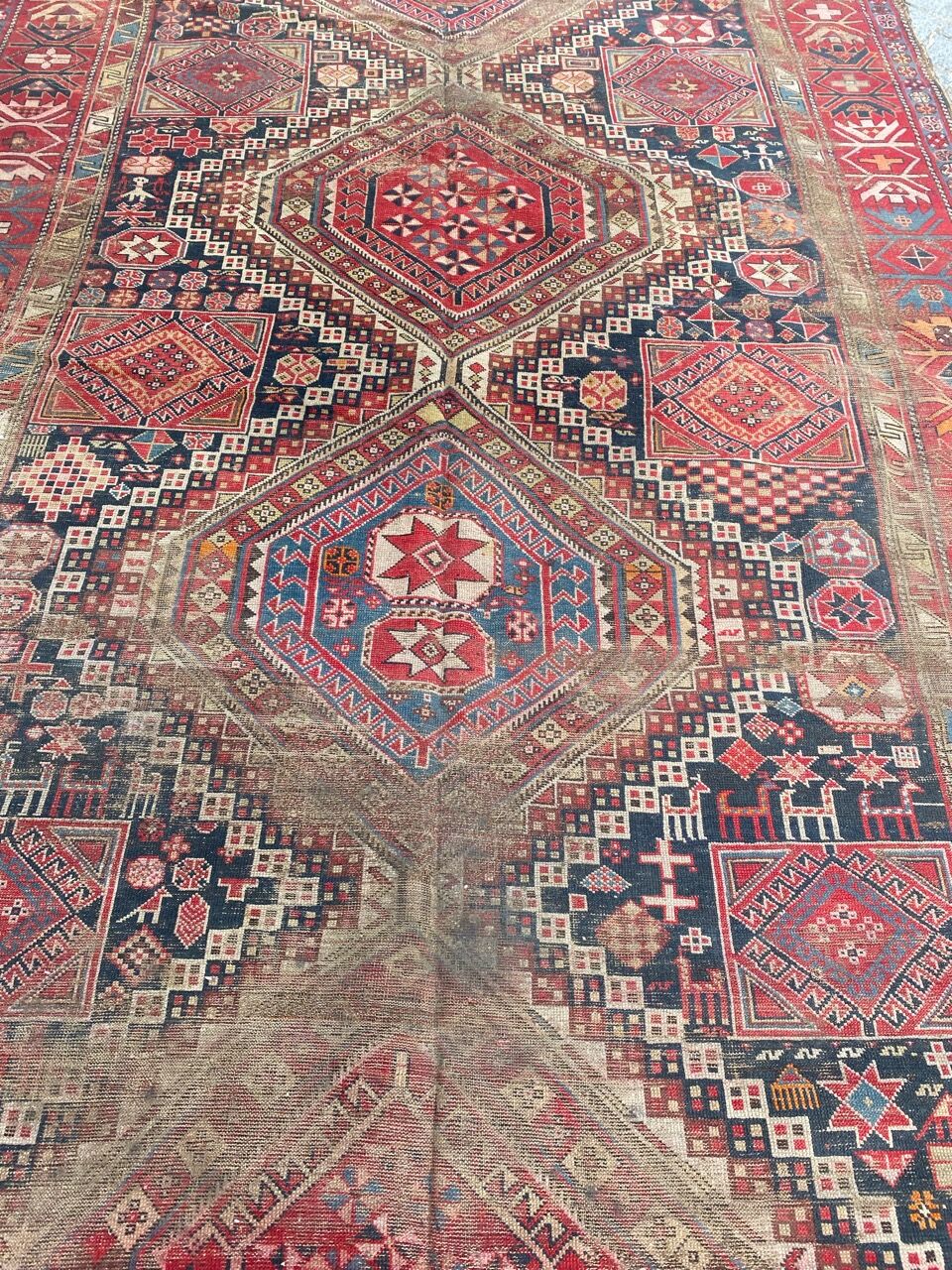 Antique carpet chirwan daghistan handmade 177x350 cm