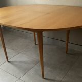 Vintage round table from the 60s with butterfly extension