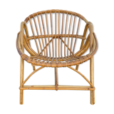 Armchair child wicker shell 70s