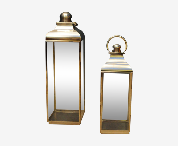 A pair of Scandinavian garden lanterns
