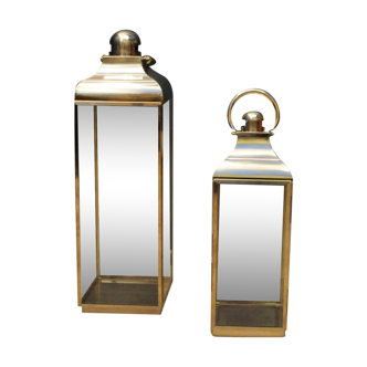 A pair of Scandinavian garden lanterns