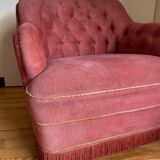 Upholstered toad armchair