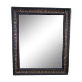 Mirror frame old 80x68 cm wood and stucco restyled black and gold