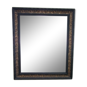 Mirror frame old 80x68 cm wood and stucco restyled black and gold
