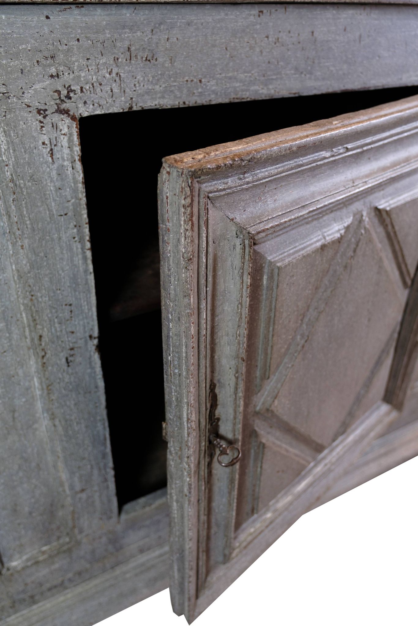 Buffet en bois peint en gris, Espagne années 1720